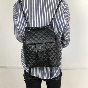 Urban Spirit Backpack Black with Silver Hardware